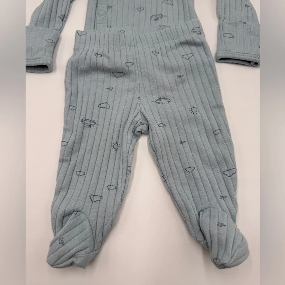 Carter’s 3-Piece Side-Snap Top & Pant Set - Baby Unisex Blue Newborn